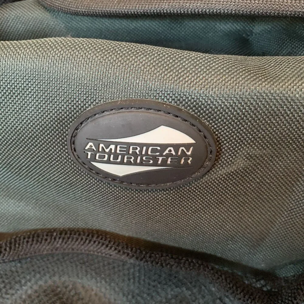 Set of 3 American Tourister Duffle Bags Black/Green Water-Resistant 21